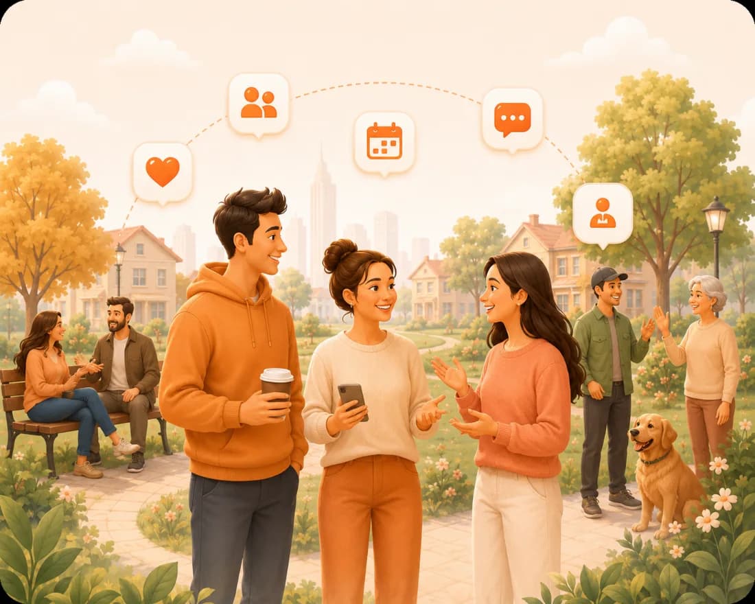 Neighbours connecting in their local community